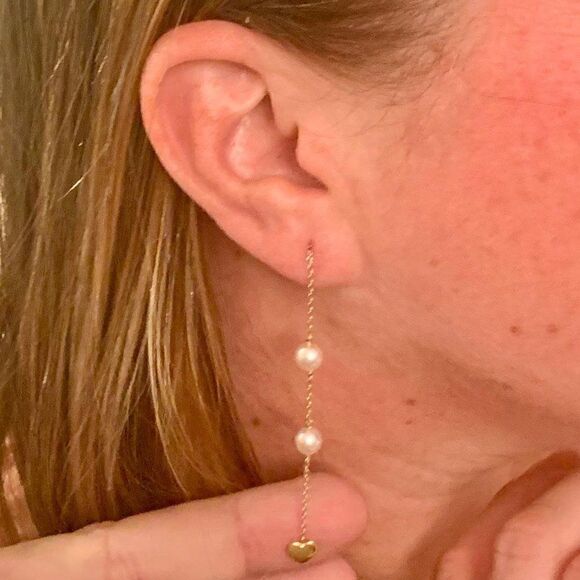 Akoya Pearl Earrings 14 KT Gold Certified $890 013428 - Picture 1 of 12